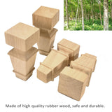 6 Inch Wooden Furniture Legs with Mounting Plates Screws Set of 4 Solid Wood Unfinished European Style Replacement Furniture Feet for Couch Cabinet Aiminjey