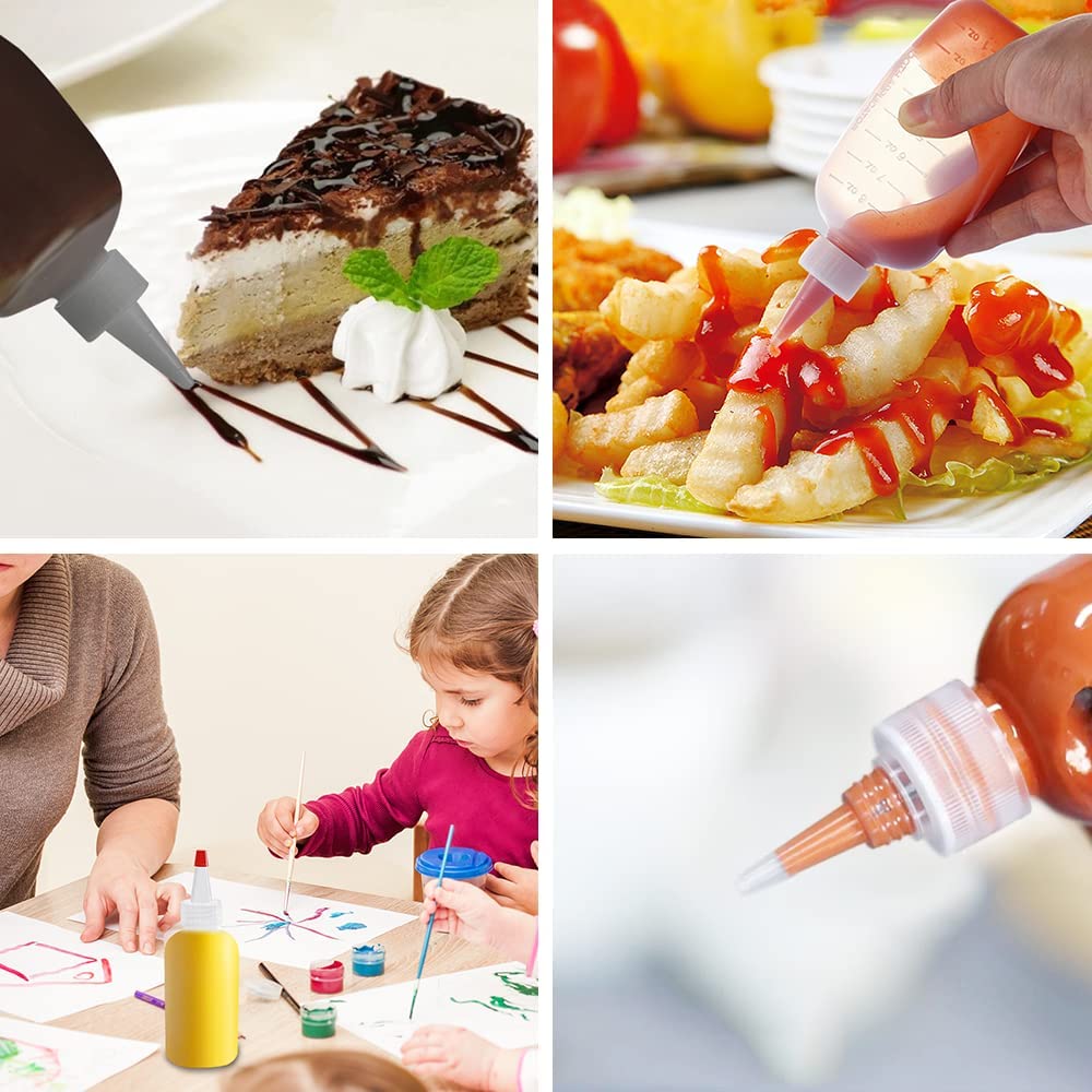 seewavom 10 Pack 4 Ounce Plastic Squeeze Bottles With Caps Plastic Small Dispensing Bottles Crafts, Art, Glue, Kitchen seewavom