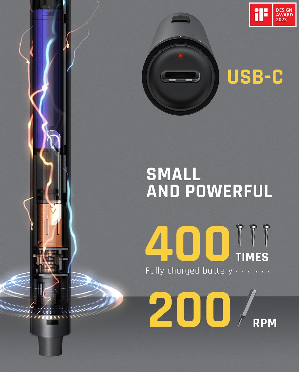 Fanttik E1 Max 3.7V Mini Electric Screwdriver, Precision Electric Screwdriver, 50-in-1 Magnetic Bits, Max 3 N.m, Magnetic Storage, 5/32''Hex, Repair Fanttik