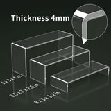 HIIMIEI Acrylic Display Riser, 6 Pcs 9" Large Acrylic Risers, Clear Rectangular Display Shelf for Cupcake Stand, Tiered Display Stand for Gemstone, HIIMIEI