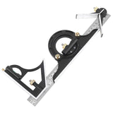 ChgImposs 12" Adjustable Sliding Combination Square Ruler & Protractor Level Measure Measuring Set, Inch/Metric ChgImposs