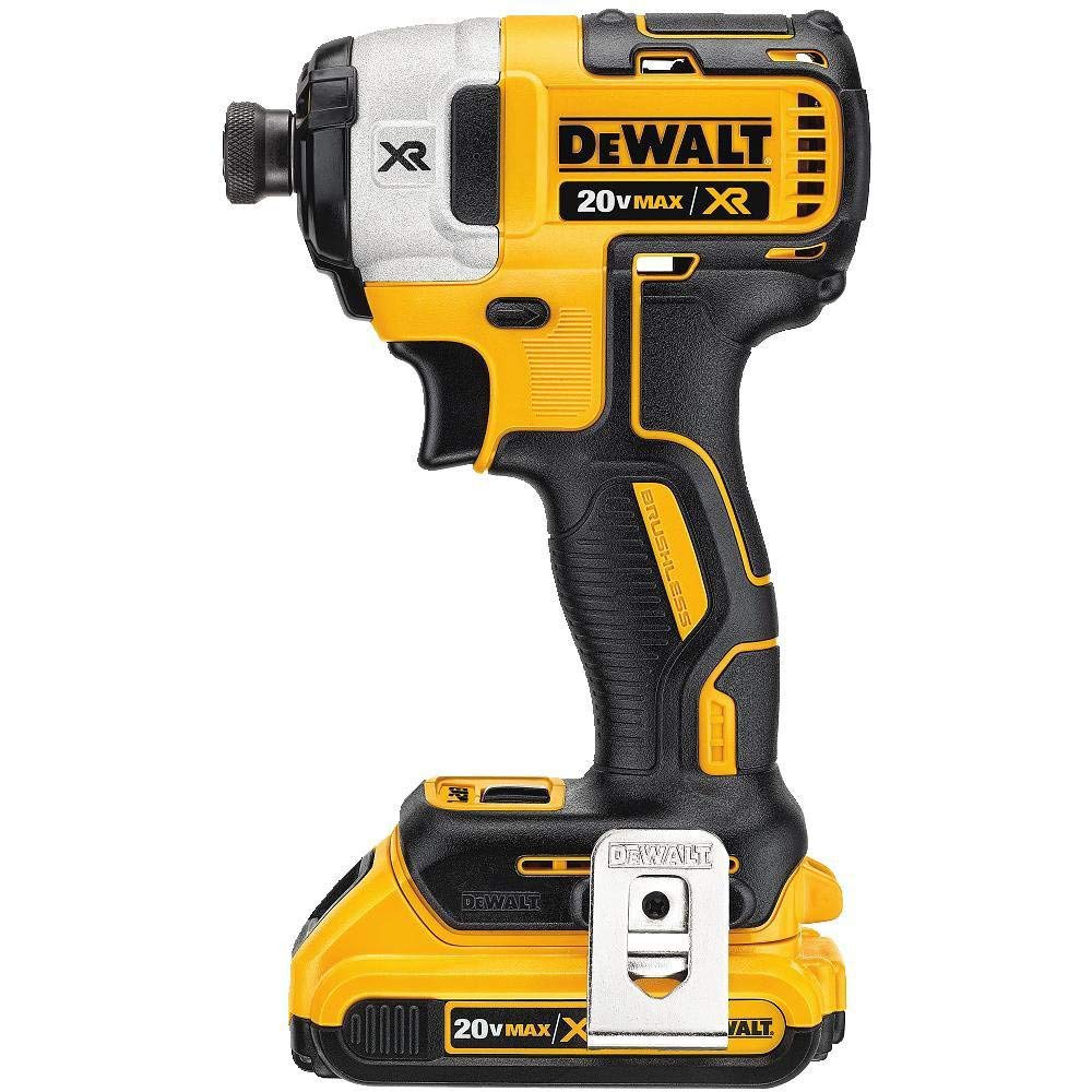 DEWALT 20V MAX XR Cordless Impact Driver Kit, Brushless, 1/4" Hex Chuck, 3-Speed, 2 Batteries and Charger (DCF887D2)