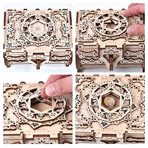 Varbertos Antique 3D Wooden Mechanical Treasure Box Puzzle for Adults and Teens - WoodArtSupply