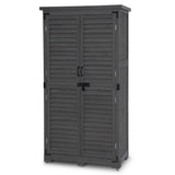 MCombo Outdoor Storage Cabinet, Garden Storage Shed, Outside Vertical Shed with Lockers, Outdoor 63 Inches Wood Tall Shed for Yard and Patio 0870 MCombo