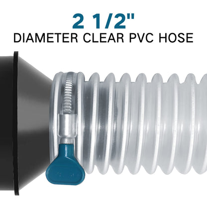 Heavy PVC Dust Collection Hose 2 1/2" x 20', Puncture Resistant PVC Dust Collection Hose with Carbon Steel Wire Coil, Flexible Clear PVC Fume - WoodArtSupply