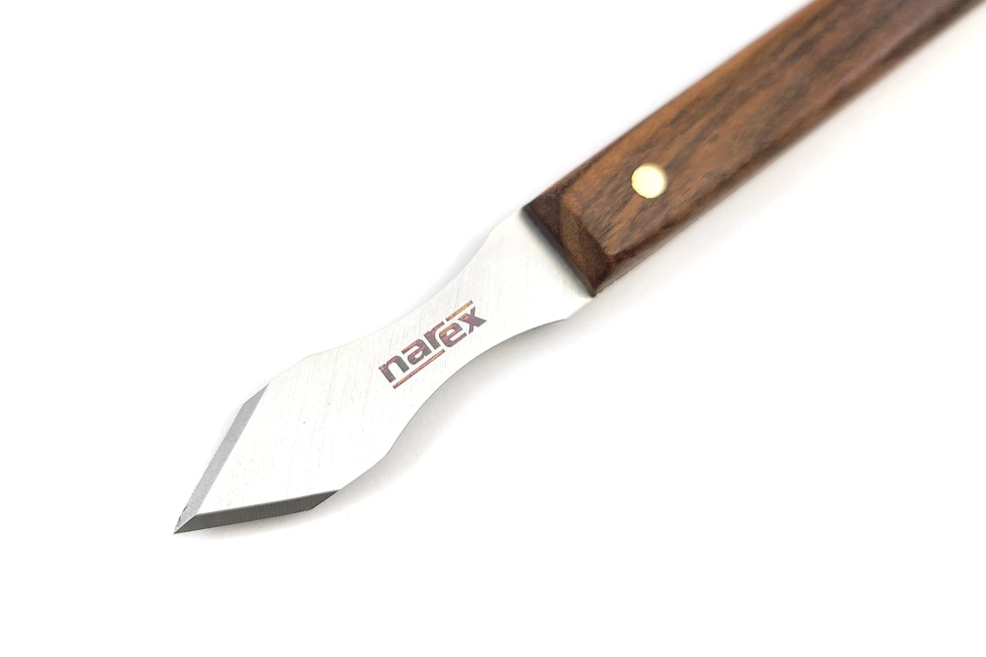 Narex Dual Bevel Marking Knife Stainless Steel Blade Rosewood Handle Finger Indents (0.030" Thick Blade) - WoodArtSupply