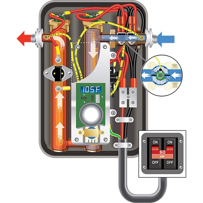 EcoSmart ECO 11 Electric Tankless Water Heater, 13KW at 240 Volts with Patented Self Modulating Technology - WoodArtSupply