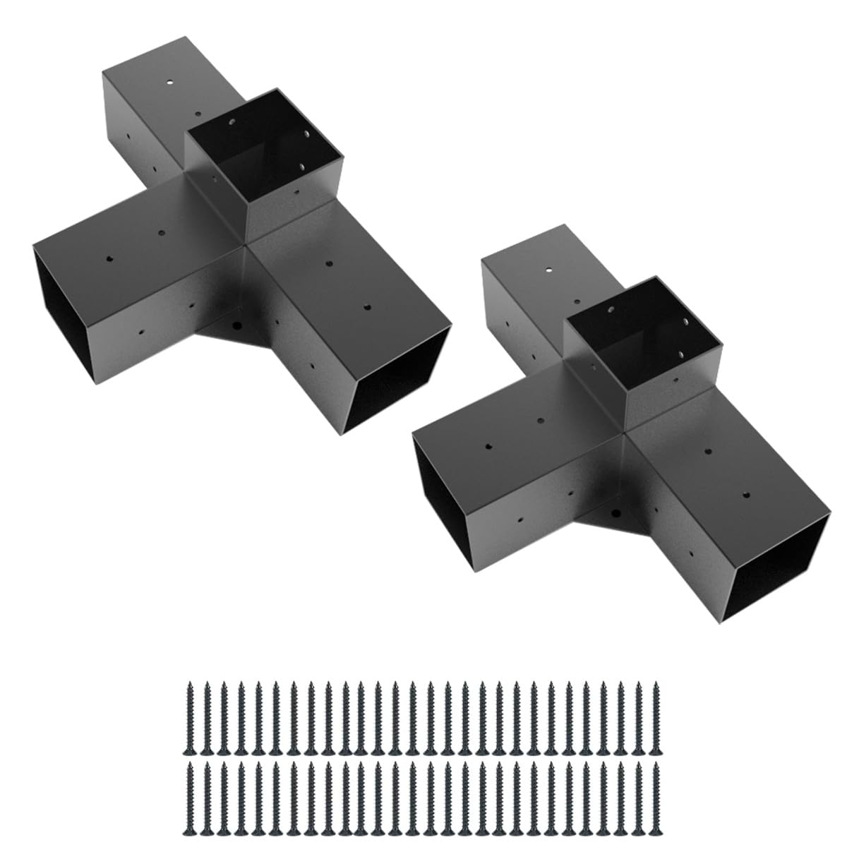 YEOOE Pergola Brackets 4x4 (Actual: 3.5x3.5 in), 2 Pack Woodworks Pergola Kit 4-Way Right Angle Corner Brackets, Powder Coated Pergola Hardware for YEOOE