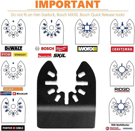 PECHAM 24PCS Universal Wood Metal Oscillating Multitool Quick Release Saw Blades Fit Porter Cable Black & Decker Rockwell Ridgid Ryobi Milwaukee PECHAM