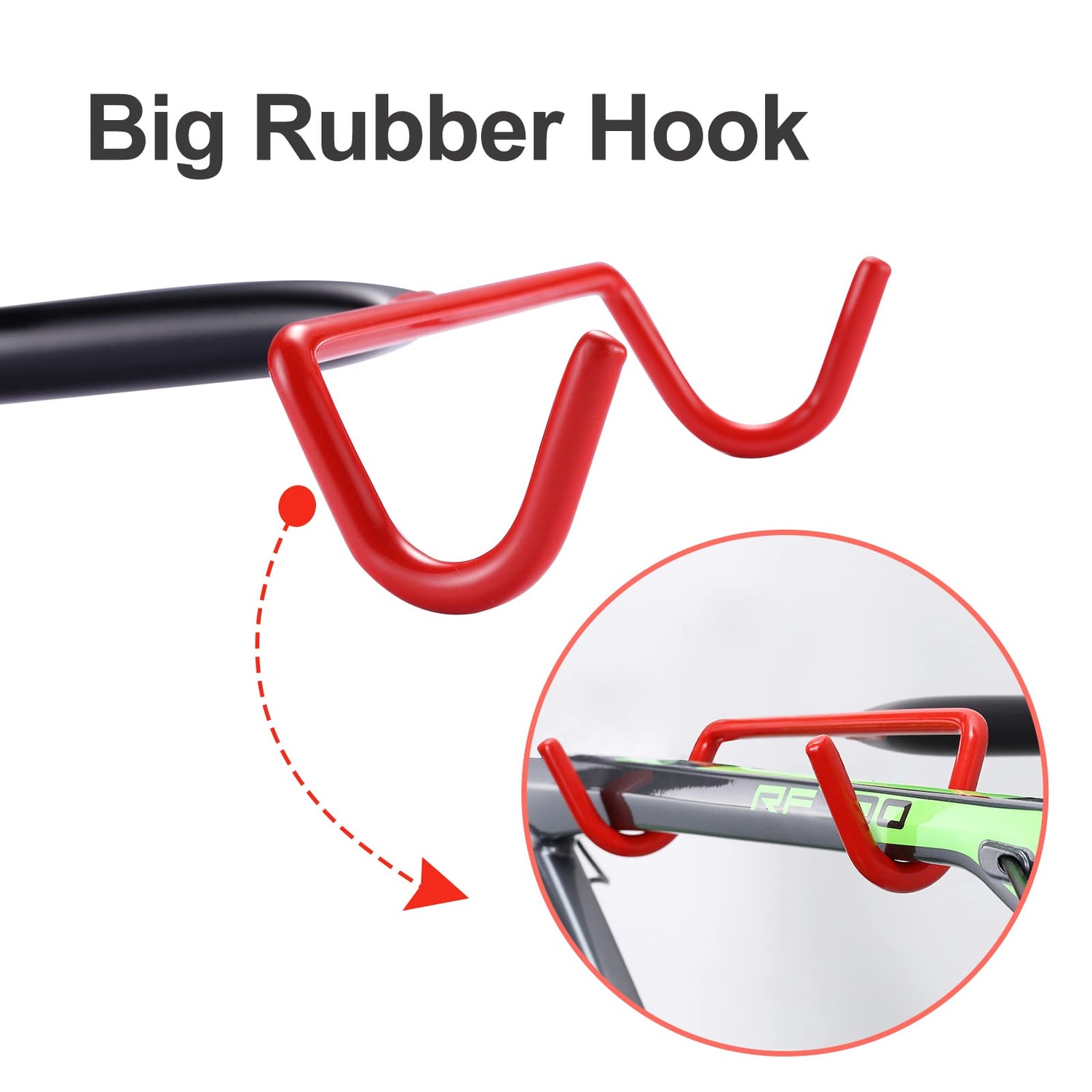 PHUNAYA Bike Hanger Wall Mount Bike Hook Horizontal Foldable Bicycle Holder Garage Bike Storage Bicycle Hoist Heavy Duty Screws (2 pack) PHUNAYA