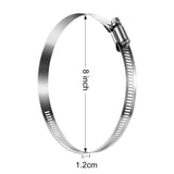 4 Pieces Adjustable 304 Stainless Steel Duct Clamps Hose Clamp (8 Inch) Boao