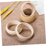 TEHAUX 12 pcs DIY Wooden Bracelet Wood Bangle Bracelets Wooden Cuff Bangle Unfinished Wood Bangle Slap Bracelets for Unfinished Wood Ring Wood Wrist TEHAUX