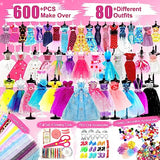 Axirata 600+PCS Fashion Design Kit for Girls Creativity DIY Arts & Crafts Kit for Kids with 4 Mannequins, Fashion Designer Sketchbook, Sewing Kit for Axirata