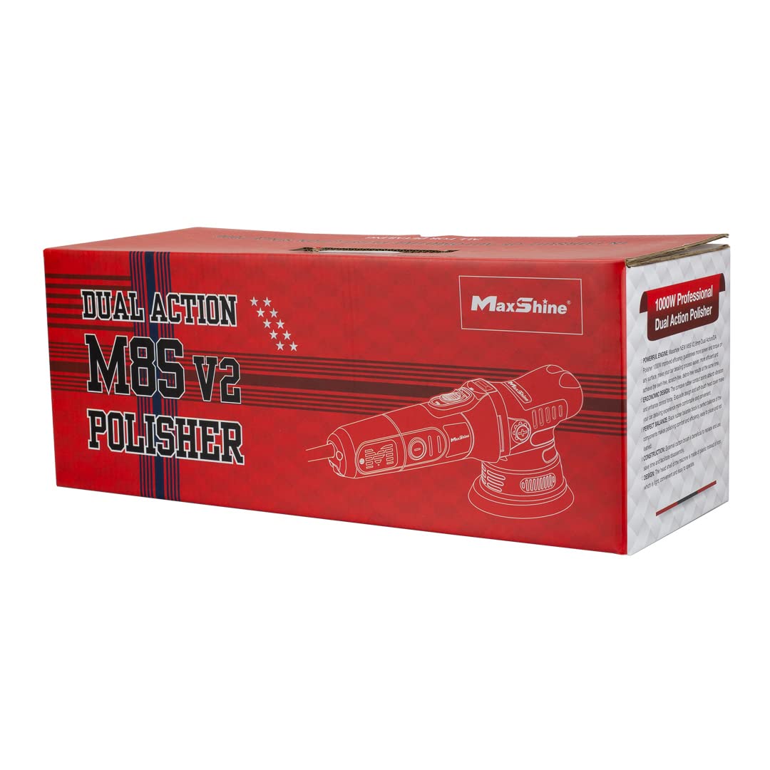 Dual Action Polisher for Car Detailing - MaxShine M8S V2 - Dual Action Polisher with 1000W Motor - 8mm Throw DA Polisher - 5-inch Backing Plate Maxshine