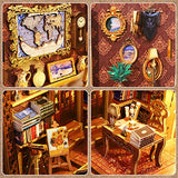 3D Wooden Puzzle Bookends, DIY Book Nook Kit, Magic Book House Model Building Kit Insert Decor with Sensor Light, Stand Bookshelf for Home Decorative Tzgsonp