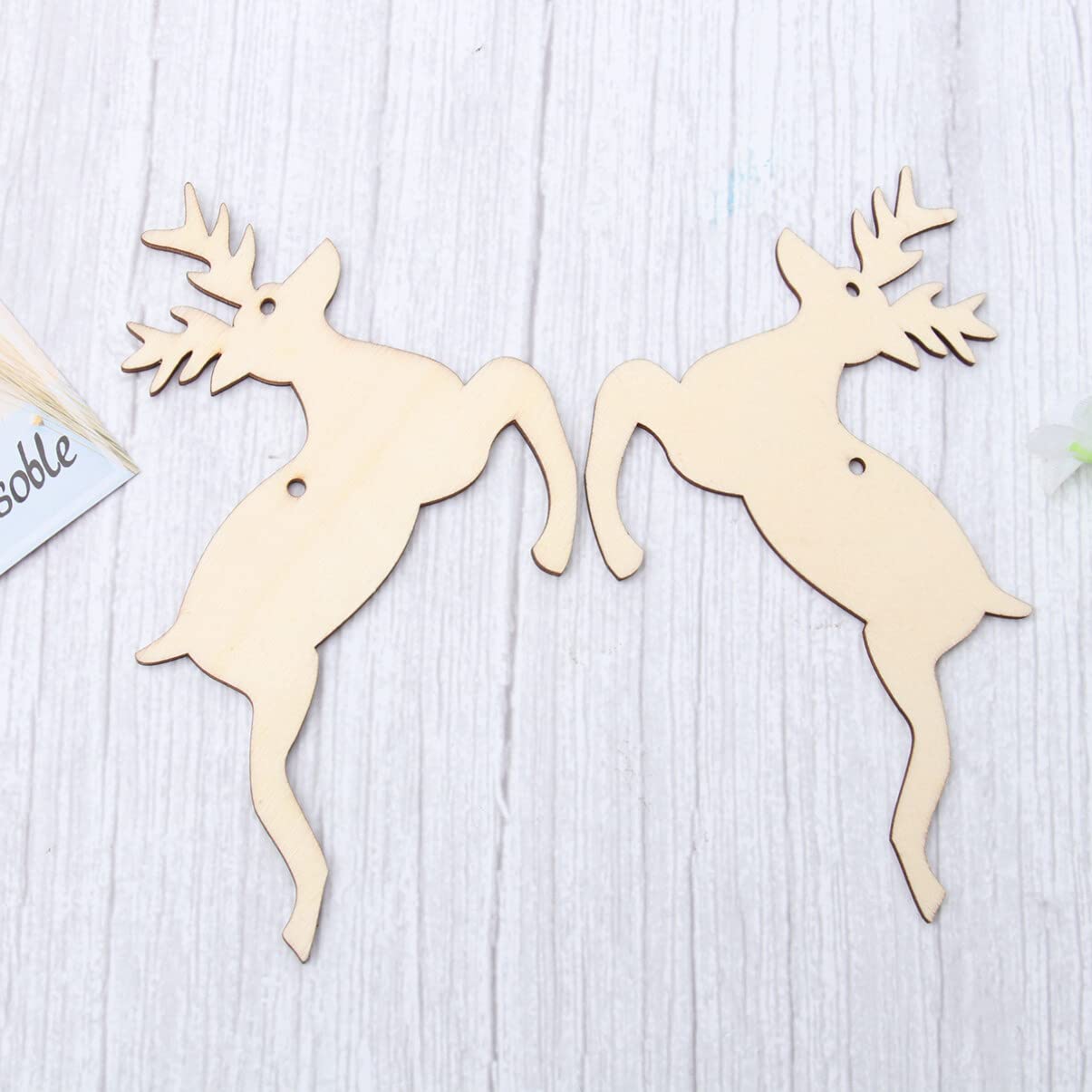 MAGICLULU 10pcs Christmas Shapes Wood Elk Slices Christmas Wood Ornaments Unfinished Wood Ornaments Wood Slices Blank Farmhouse Stockings Christmas MAGICLULU