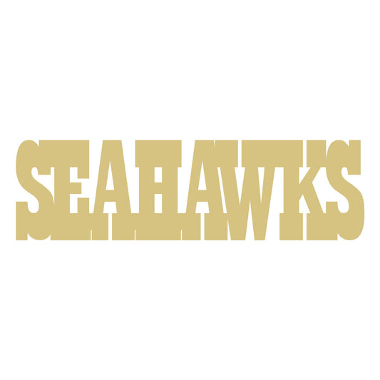 Word Seahawks Cutout Unfinished Wood Sports Decor Home Decor Door Hanger MDF Shape Canvas Style 1 (12")