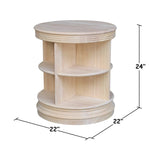 IC International Concepts End Table, Unfinished IC International Concepts