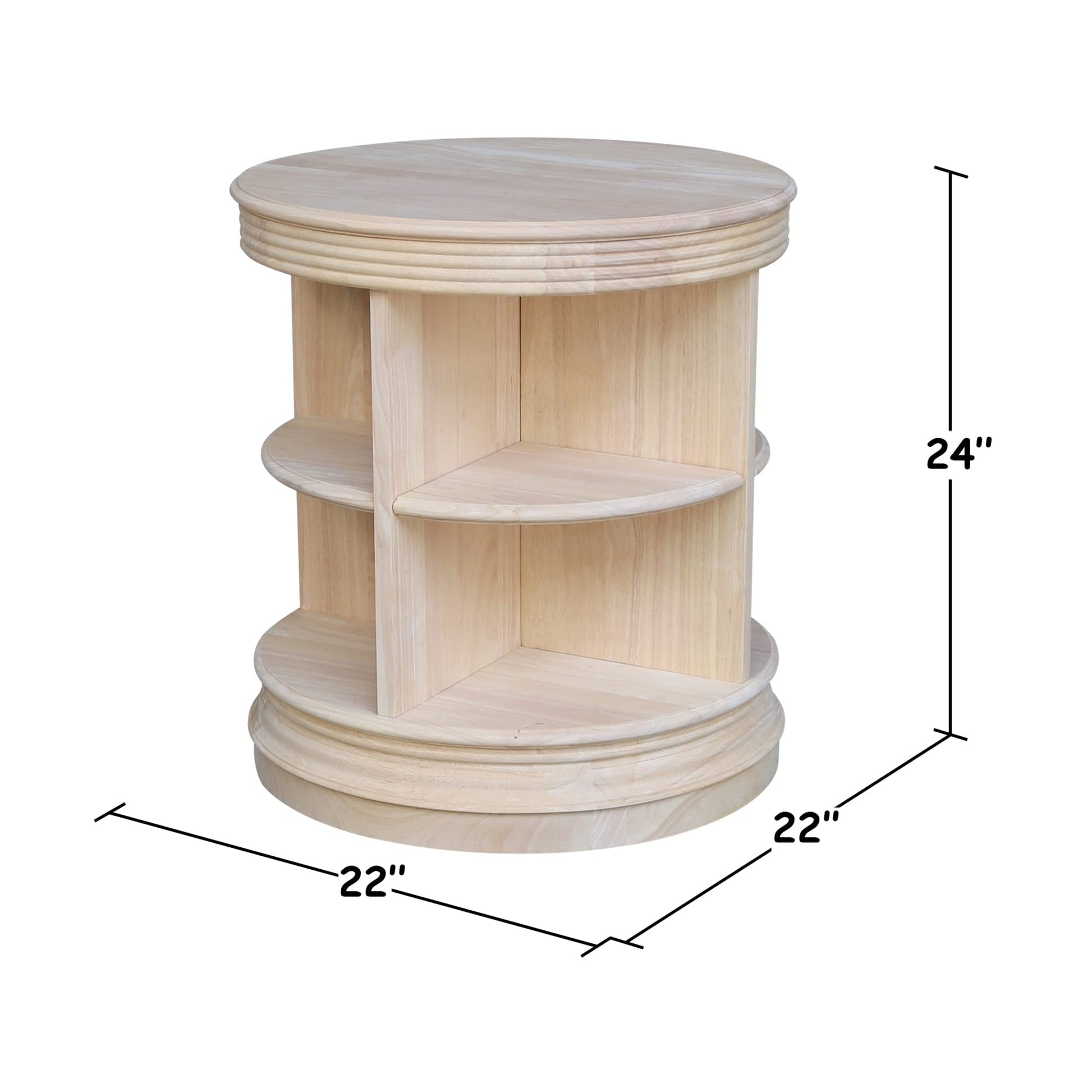 IC International Concepts End Table, Unfinished - WoodArtSupply