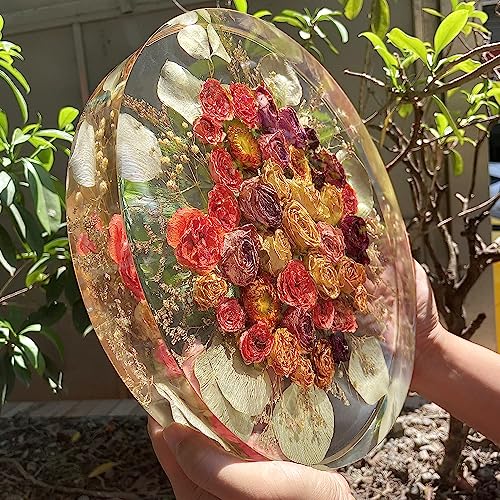 RESINWORLD 12'X2'' Deep Large Round Tray Mold, Tray Board Table Clock Silicone Molds for Resin Casting, Floral Flower Preservation Bouquet Resin Mold ResinWorld