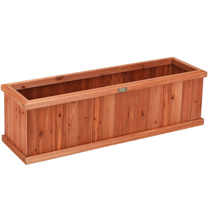 Giantex Raised Garden Bed Flower or Vegetable Planter Window Mounted Plant Box for Garden, Yard Wood Box for Planting (40" LX12 WX12 H) - WoodArtSupply