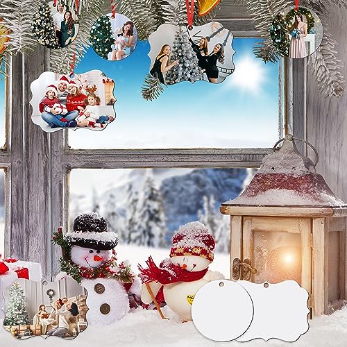 OOTSR 16Pcs Sublimation Ornament Blanks for Christmas, Double-Sided Sublimation Blanks Pendants for Heat Press Printing, Personalized DIY Crafts for OOTSR