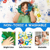 ABEIER Washable Finger Paint Kit for Toddlers, 12 Colors (1.21 oz) with Paint Tools, Safe Non-Toxic, Baby Safe Paint for Hand and Feet, Mess Free Art ABEIER