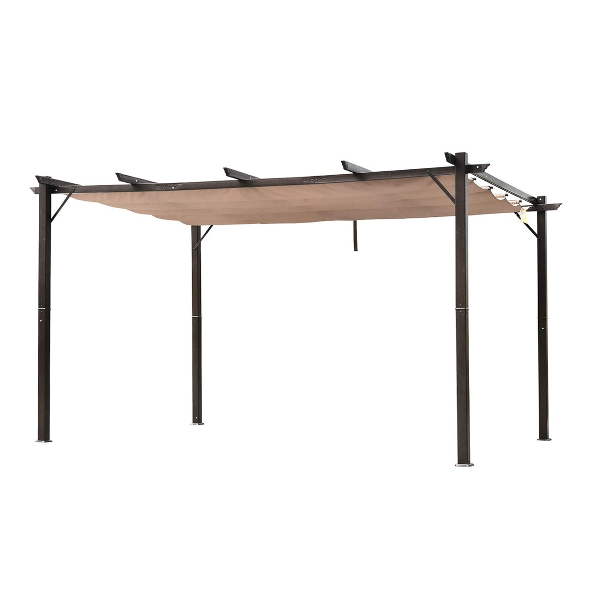 Outsunny 10' x 13' Aluminum Patio Pergola with Retractable Pergola Canopy, Backyard Shade Shelter for Porch, Outdoor Party, Garden, Grill Gazebo, Outsunny