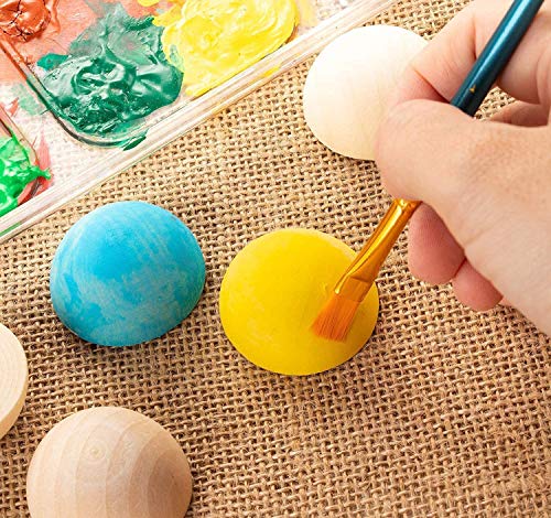 Unfinished Split Wood Balls 20 Pcs 2 Inch Diameters Half Wooden Balls Mini Hemisphere Half Craft Balls for DIY Projects Kids Arts and Craft Supplies William Craft
