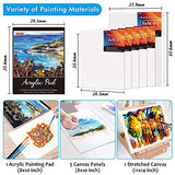 Shuttle Art Acrylic Painting Set, 59 Pack Professional Painting Supplies with Wood Tabletop Easel, 30 Colors Acrylic Paint, Canvas, Brushes, Palette, Shuttle Art