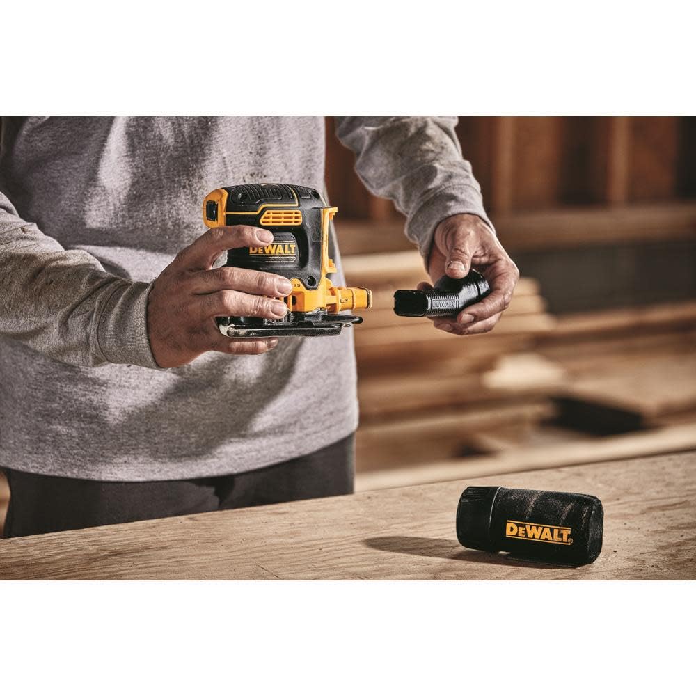 DEWALT 20V MAX* XR Palm Sander, Sheet, Variable Speed, 5-Ah Battery, 1/4-Inch (DCW200P1) DEWALT