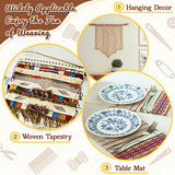 Juexica 7 Pcs Weaving Loom Kit Small Weaving Loom Weaving Loom for Kids Beginners Wooden DIY Weaving Loom with Wooden Weaving Stick Weaving Comb and Juexica