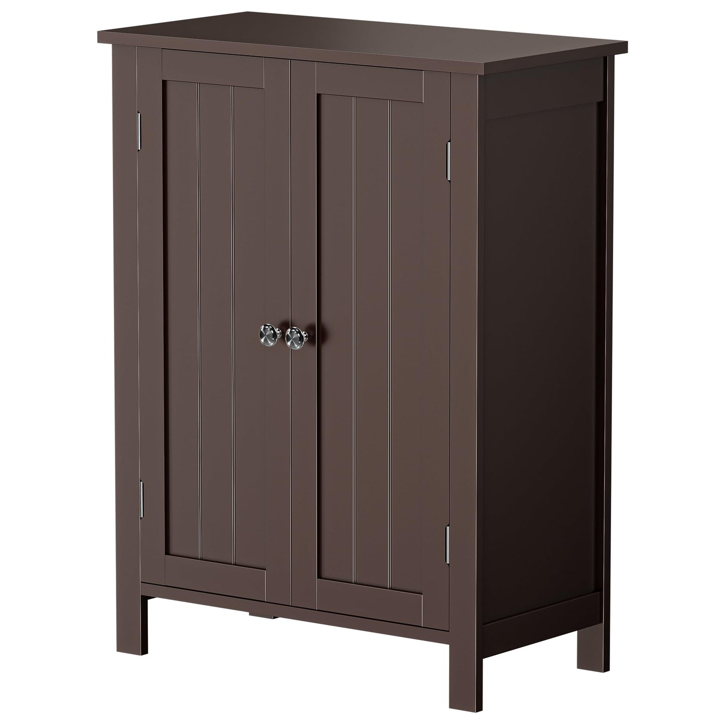 SUPER DEAL Modern Bathroom Floor Storage Cabinet with Adjustable Shelf and Double Door Rust Proof, Living Room Modern Home Furniture Storage