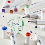 KINGART PRO Double-Ended Art Alcohol Markers, in 24 Portrait Palette Colors with Both Fine & Chisel Tips and Superior Blendability KINGART