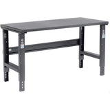 Global Industrial Adjustable Height Workbench C-Channel Leg, 60" W x 30" D, 1-3/4" Steel Square Edge, Black Global Industrial