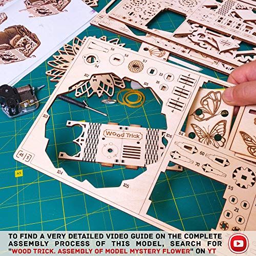 Wood Trick Flower Für Elise Wooden Music Box Kit - DIY Keepsake & Jewellery Box for All Ages Wood Trick