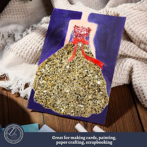 LEOBRO Champagne Gold Glitter, Chunky Glitter, 150g/5.29oz Glitter, Craft Glitter for Resin, Mixed Chunky Glitter Metallic Chunky Glitter for Crafts, LEOBRO