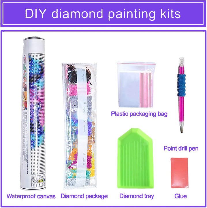 ajepon 5D Butterfly Diamond Painting Kits for Adults-Stained Glass Butterfly Diamond Art Kits for Adults, Butterfly Gem Art Kits for Adults for Gift ajepon