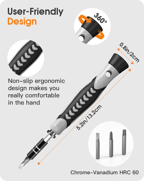 RARTOP Precision Screwdriver Set, 130 in 1 with 120 bits Repair Tool Kit, Magnetic Screwdriver Set with mini built-in box for Electronics iPhone RARTOP