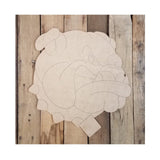 Bulldog Head with Collar Wood Craft,Unfinished Wooden Cutout Art,DIY Wood Sign, Inspirational Farmhouse Wall Plaque,Rustic Home Decor for Bedroom Arupkeer