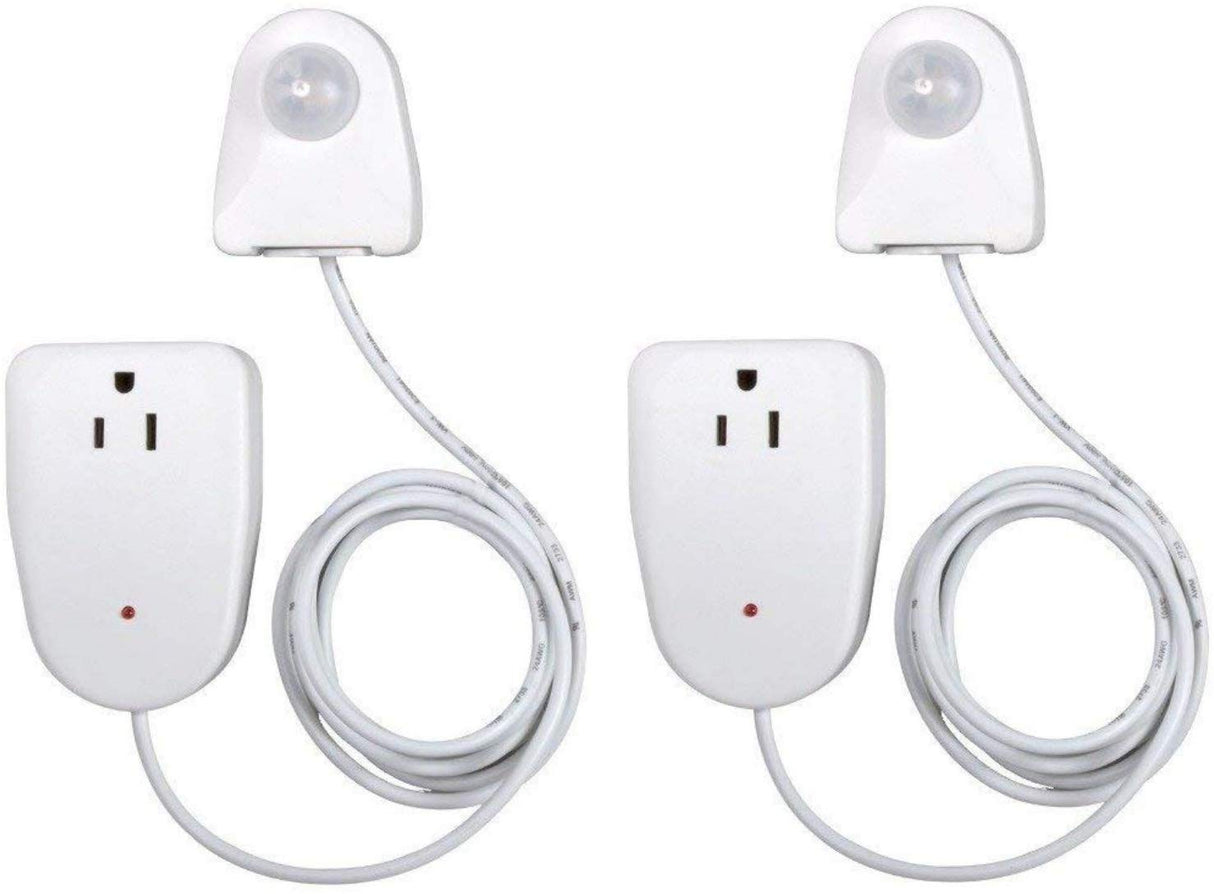 Westek Plug In Motion Sensor Outlet Light Control, 2 Pack - Indoor Motion Sensor Device Activates Lights When Motion is Detected - Ideal for Dark Westek