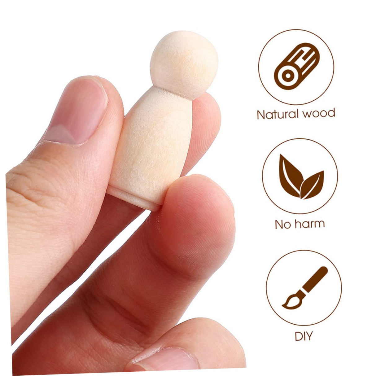 VILLFUL 30pcs Little Wooden Man Easter Peg Toys Dolls Peg People Wooden Peg Figures Art Crafts Peg Doll Unfinished Wooden Figure Kids Crafts Kids DIY VILLFUL