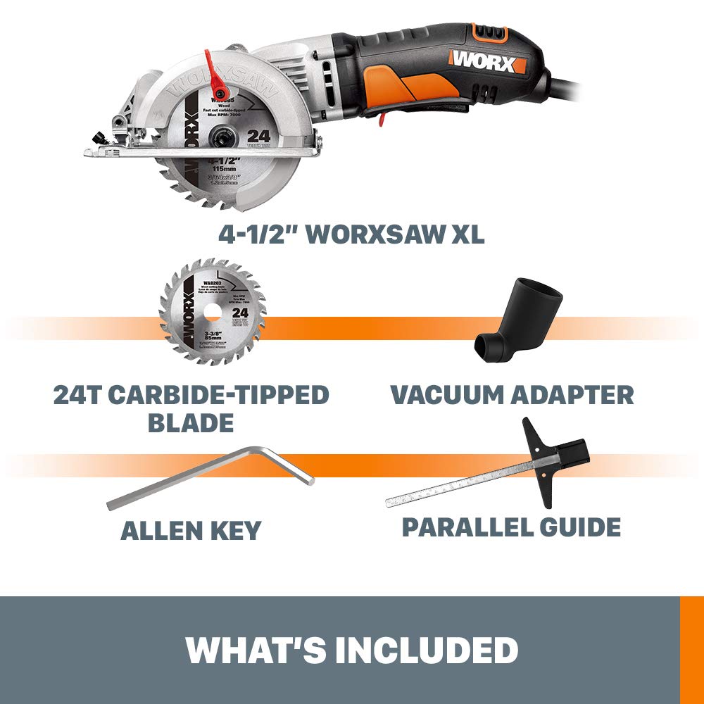 Worx WX429L 4 Amp WORXSAW 4.5" Electric Compact Circular Saw WORX