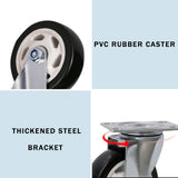 AOTAISP 3 Inch Heavy Duty Casters Load1000lbs Bearing Plate Caster Wheels, 360-degree Soft Rubber Swivel Casters for Furniture and Workbench Cart, AOTAISP