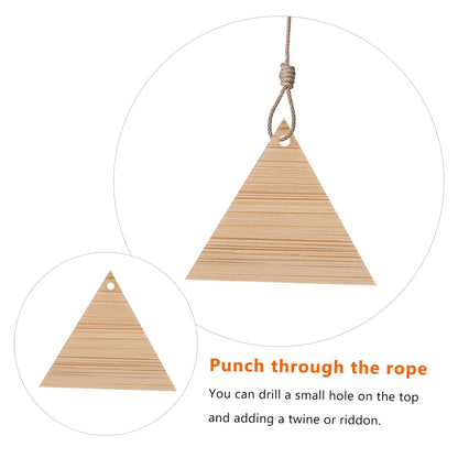 COHEALI 5pcs DIY Hand Painting Triangle Cutout Shapes Wooden Triangle Ornament Rustic Wood Slices Unfinished Wooden Slices Wood Tags Unfinished