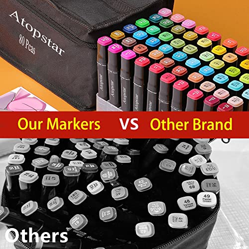 Wholesale ATOPSTAR 80 Colors Alcohol Markers Artist Drawing Art Markers for  Kids Dual Tip Markers for Adult Coloring Painting Supplies Perfect for Kids  Boys Girls Students Adult (80 Black Shell)