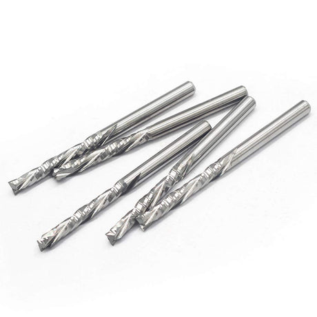 OSCARBIDE Up & Down Cut Squre Nose Carbide End Mills 1/8 Inch Shank CNC Spiral Router Bits,(3.175x22mm) 2 Flutes Milling Cutter for Wood,5 Pieces OSCARBIDE