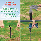 VASGOR 15” Ground Anchors (8pcs) Easy to Use with Drill, 3" Helix Diameter, Heavy Duty Anchor Hook for Camping Tent, Canopies, Car Ports, Sheds, VASGOR