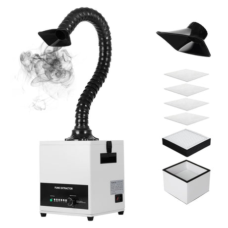 FAHKNS Laser Solder Fume Extractor 100W Strong Suction，With 3 Stage Filter, Soldering Smoke Absorber Remover ，with 12 Filters for Laser Welding Smoke FAHKNS