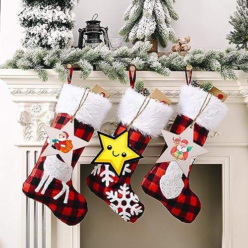 50pcs Wooden Ornaments Unfinished with Hole Wooden DIY Christmas Ornaments Hanging Decorations DIY Crafts Holiday Supplies (Wooden Star Cutouts)